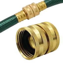 Two-Way Female Connector Solid Brass Irrigation Garden Hose 3/4 Bi-directional Female Head Water Pipe Joint Connectors