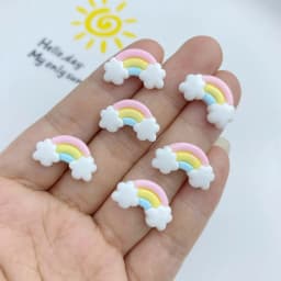 30Pcs New Cute Resin Mini Colorful Rainbow Series Flat Back Free Shipping Manicure Parts Embellishments For Hair Bows Accessorie
