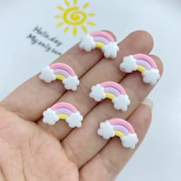 30Pcs New Cute Resin Mini Colorful Rainbow Series Flat Back Free Shipping Manicure Parts Embellishments For Hair Bows Accessorie