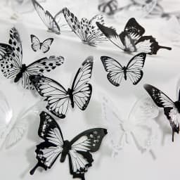 18Pcs Black White Butterfly Wall Stickers Decor 3D Removable Glitter Butterflies Home Decoration Wedding Living Room Ornaments