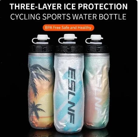610ML Cycling Keep Cold Water Bottle MTB Road bike Portable Cup Lightweight Outdoor Cycling Water bottle Bike Accessory