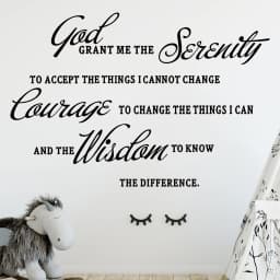 1pc English"God Grant Me The Serenity "Art Text Wall Stickers for Bedroom Children's Room Decor Living Room Decoration Wall Art