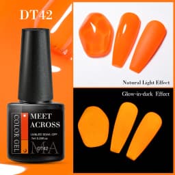 MEET ACROSS 7ml Rose Red Fluorescent Gel Nail Polish Neon Sparky Semi Permanent Soak Off Nail Art UV LED Gel Varnish For Nails