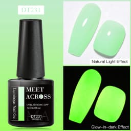 MEET ACROSS 7ml Rose Red Fluorescent Gel Nail Polish Neon Sparky Semi Permanent Soak Off Nail Art UV LED Gel Varnish For Nails