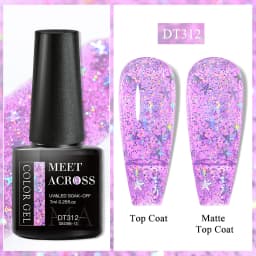 MEET ACROSS 7ml Rose Red Fluorescent Gel Nail Polish Neon Sparky Semi Permanent Soak Off Nail Art UV LED Gel Varnish For Nails