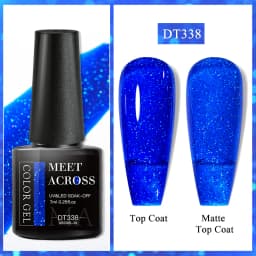MEET ACROSS 7ml Rose Red Fluorescent Gel Nail Polish Neon Sparky Semi Permanent Soak Off Nail Art UV LED Gel Varnish For Nails