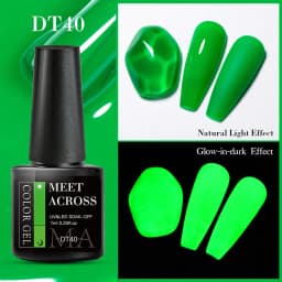 MEET ACROSS 7ml Rose Red Fluorescent Gel Nail Polish Neon Sparky Semi Permanent Soak Off Nail Art UV LED Gel Varnish For Nails