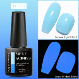 MEET ACROSS 7ml Rose Red Fluorescent Gel Nail Polish Neon Sparky Semi Permanent Soak Off Nail Art UV LED Gel Varnish For Nails