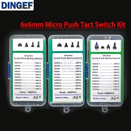 100/180/200PCS 6x6mm Micro Push Tact Switch Kit 6x6 Mini Tactile Toggle Touch Button PCB Momentary 4pin Pushbutton ibuw