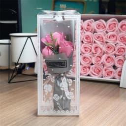 3 Heads Artificial Rose Bouquet Hand Holding Soap Flower Valentine's Day Gift Wedding Decoration Artificial Flowers Anniversary