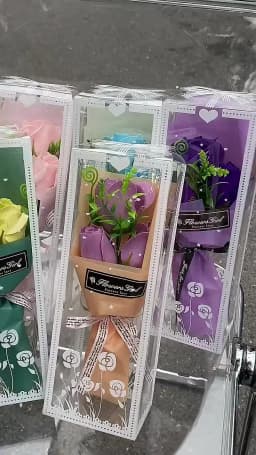 3 Heads Artificial Rose Bouquet Hand Holding Soap Flower Valentine's Day Gift Wedding Decoration Artificial Flowers Anniversary
