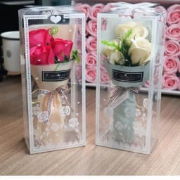 3 Heads Artificial Rose Bouquet Hand Holding Soap Flower Valentine's Day Gift Wedding Decoration Artificial Flowers Anniversary