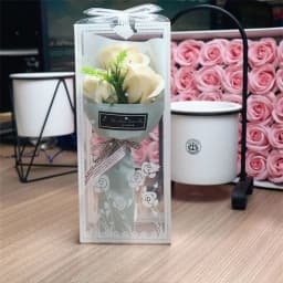 3 Heads Artificial Rose Bouquet Hand Holding Soap Flower Valentine's Day Gift Wedding Decoration Artificial Flowers Anniversary