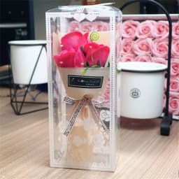 3 Heads Artificial Rose Bouquet Hand Holding Soap Flower Valentine's Day Gift Wedding Decoration Artificial Flowers Anniversary