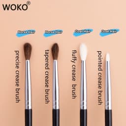 Small Crease Brush Mini Pointed Eyeshadow Blending Makeup Brush Fluffy Goat Hair / Horse Hair Precise Tapered Crease Makeup Tool
