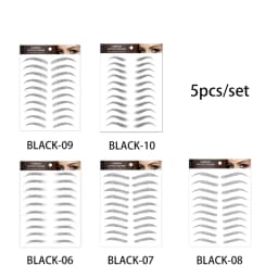 Eyebrow Makeup Tattoo Sticker Water-based Hair-liked Waterproof Long Lasting False Eyebrows Stickers for Brow Grooming Shaping