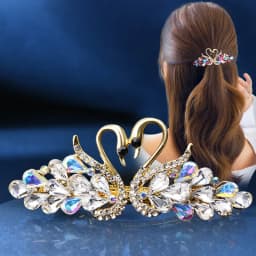 Sparkly Diamond Swan Barrettes Stylish Barrette Hair Clip Hair Clip Hair Clip Pony Tail Clip Head Top Clip