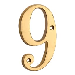 1pc 101mm Brass House Number Outdoor 4 inch Metal Letter Apartment Door Number Mailbox Address Sign #0-9 With Screws