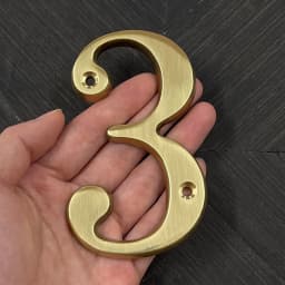 1pc 101mm Brass House Number Outdoor 4 inch Metal Letter Apartment Door Number Mailbox Address Sign #0-9 With Screws