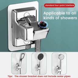 1pc Shower Head Holder Adjustable Wall Mounted Shower Holder Self-Adhesive Showerhead Handheld Bracket Bathroom Accessories