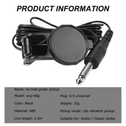Audio Jack Clip On Pickup for Acoustic Guitar\Mandolin\Bouzouki\Violin\Banjo\Ukulele Length 2.5 M Sound Pickup Transducer