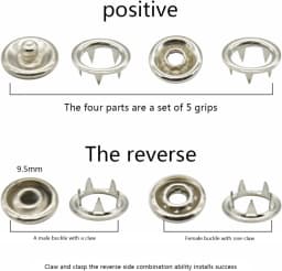 50 Five Claw Buckle Clamp Set Baby's Clothes and Shoes Invisible Color Metal Buckle Shoe Bag Belt Hole Snap Button