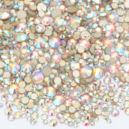 JUNAO 1400pcs Mix Size Mix AB Color Glass Rhinestone Flatback Crystal Stones Non Hotfix Strass Appliques For Nail Dress Crafts