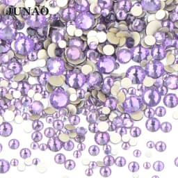 JUNAO 1400pcs Mix Size Mix AB Color Glass Rhinestone Flatback Crystal Stones Non Hotfix Strass Appliques For Nail Dress Crafts