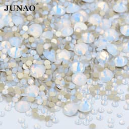 JUNAO 1400pcs Mix Size Mix AB Color Glass Rhinestone Flatback Crystal Stones Non Hotfix Strass Appliques For Nail Dress Crafts