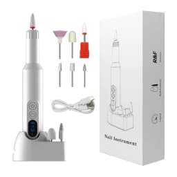 6in1 Wireless Nail Drill 15000RPM with LED Light and Screen Manicure Cutter Nail Repair Pedicure Milling Cutter Polisher Sander