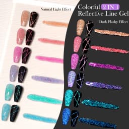 LILYCUTE 6Pcs/Set 5ml Reflective Glitter Liner Gel Polish Champagne Sparkling Lines Nail Art Painting Gel Semi Permanent UV Gel