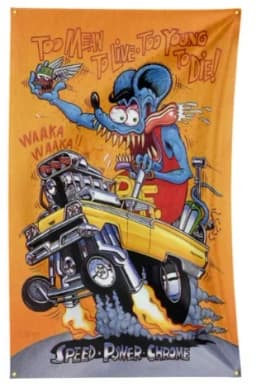 FLAGDOM 90x150CM 3X5FT Rat-Finks Choppers Flag Flying Banner for Decor Indoor Outdoor