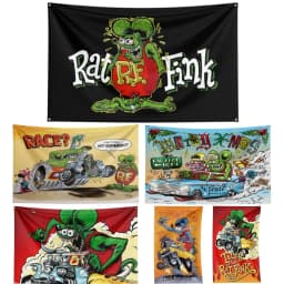 FLAGDOM 90x150CM 3X5FT Rat-Finks Choppers Flag Flying Banner for Decor Indoor Outdoor