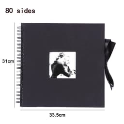 ZK20 80 Sides Black Memory Books DIY Craft Photo Albums Scrapbook Cover Kraft Album For Wedding Anniversary Gifts Memory Books
