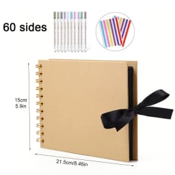 ZK20 80 Sides Black Memory Books DIY Craft Photo Albums Scrapbook Cover Kraft Album For Wedding Anniversary Gifts Memory Books