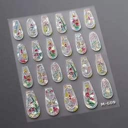 1pcs 5D Exquisite White Flower Nail Art Stickers 2024 Kawaii Flower Nail Decoration Decals Self Adhesive Slider DIY Accessories