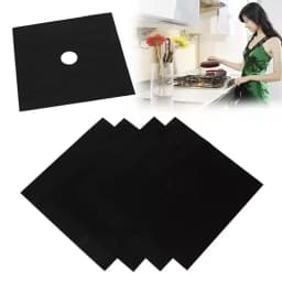 4 Pcs Square Foil Gas Hob Protector Liner Easy Clean Reusable Protection Pad Gas Stove Stovetop Protector Kitchen Accessories