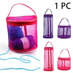 1 PC,Portable Yarn Storage Bag Hollow Mesh Knitting Wool Yarn Bags Crochet Yarn Handbag Organizer Weave Tools Sewing Accessories