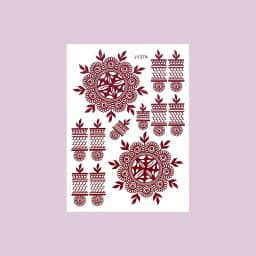 Waterproof Henna Tattoo Stickers for Women Flower Instant Fake Tattoo for Hand Temporary Tattoos for Wedding Party Festival