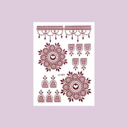 Waterproof Henna Tattoo Stickers for Women Flower Instant Fake Tattoo for Hand Temporary Tattoos for Wedding Party Festival