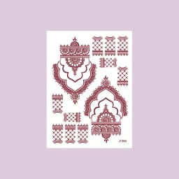 Waterproof Henna Tattoo Stickers for Women Flower Instant Fake Tattoo for Hand Temporary Tattoos for Wedding Party Festival
