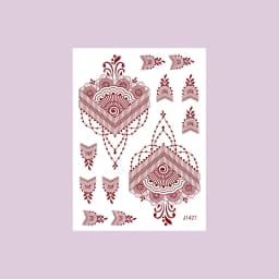 Waterproof Henna Tattoo Stickers for Women Flower Instant Fake Tattoo for Hand Temporary Tattoos for Wedding Party Festival