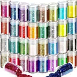 Sparkly Fine Glitter for Crafting,32 Colors of Nail Glitter Face Glitter Powder for Arts Crafts, Rainbow Body Glitter & Tattoo G