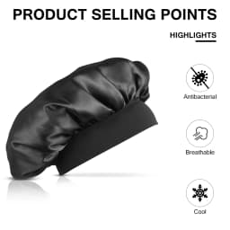 Satin Turban Silk Scarf For Sleeping High Resilience Long Hair Bonnet Sleeping Women Men Unisex Hair Handkerchiefs ( 56-58cm)