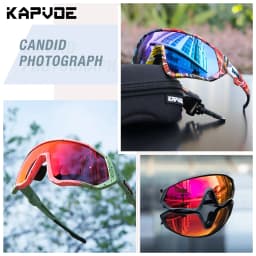 Kapvoe Photochromic Cycling Glasses for Men, Bike Sunglasses, Sports Goggles, MTB Bicycle Eyewear, Riding Protection, UV400