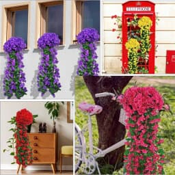 1PC Artificial Flowers Silk Violet Wall Hanging Wedding Scene Decor Home Potting Outdoor Garden Party Festival DIY Gifts Hotsale