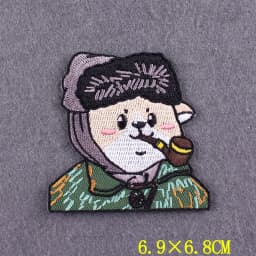 Anime Patch Embroidered Patches For Clothing Stickers DIY Fox Hook Loop Stripes Cartoon Patch Iron On Patches On Clothes Decor