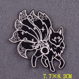 Anime Patch Embroidered Patches For Clothing Stickers DIY Fox Hook Loop Stripes Cartoon Patch Iron On Patches On Clothes Decor