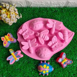 Insect Silicone Mold Butterfly Ladybug Bee Bug Chocolate Molds, Insects Cake Muffin Ice Cube Tray, Reusable Silicone Mould