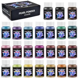 6/24/30Colors Epoxy Resin Dye Mica Powder Powdered Pigments Set Resin Mica Pearlescent Resin Pearl Natural Micas Colorants Resin
